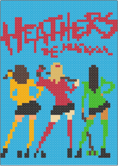 HEATHERS BANNER - light blue, red