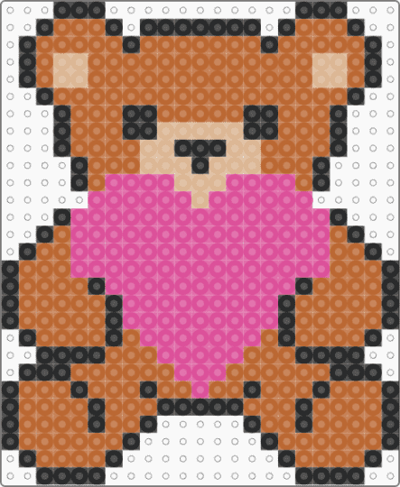 Teddy Bear with Heart - pink, tan
