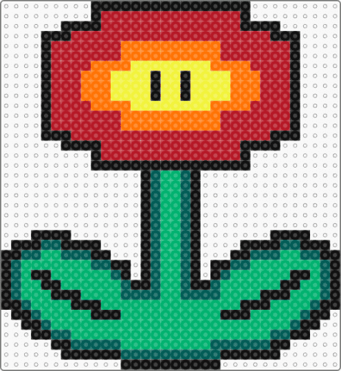 Big fire flower - green, red