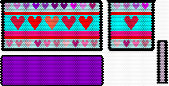 Heart bag - light blue,purple