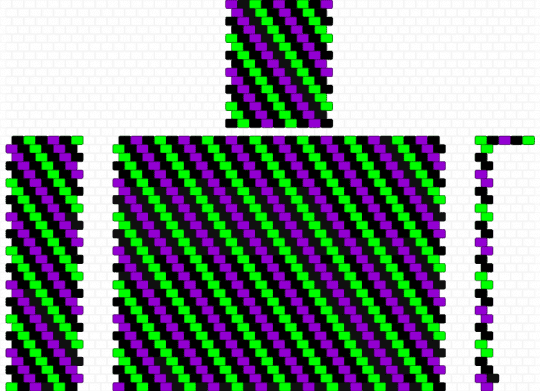 Zigzag Bag - green, purple