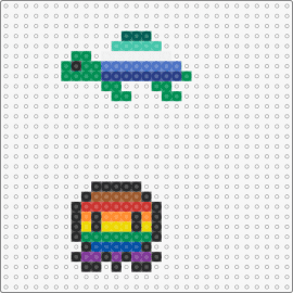 Pride Turtle and Octopus - turtle,octopus,pride,cute,small,charm,colorful,rainbow,green