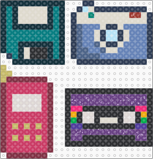 Retro Tech - beige, blue, camera, cassette, colorful, floppy disk, phone, pink, purple, retro, vhs
