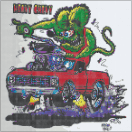 rat - rat fink heavy chevy,pickup truck,automobile,graphic,attitude,edgy,classic,green