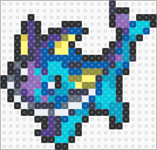 Shiny Hybrid Pokémon Vaporeon Box Sprite - blue, box sprite, eevee, eeveelution, light blue, pokemon, purple, shiny, sprite, vaporeon, video game
