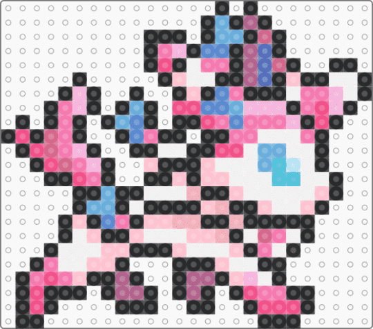 Sylveon Walking Sprite - black, eevee, eeveelution, fairy, game, pink, pokemon, sprite, walking