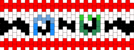 Caine TADC multistitch cuff pattern - red
