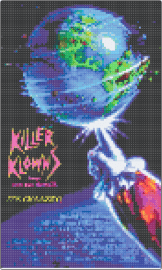 killer klowns - killer klowns,outer space,movie,horror,poster,globe,earth,aliens,scary,blue
