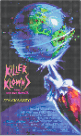 killer klowns - killer klowns,outer space,movie,horror,poster,globe,earth,aliens,scary,blue