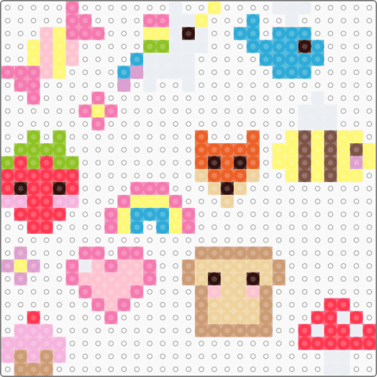 Mini Sweets - beige,pink,red,yellow