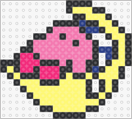 Sleepy Kirby on Moon - kirby,moon,sleepy,night,nintendo,cute,character,video game,pink,yellow