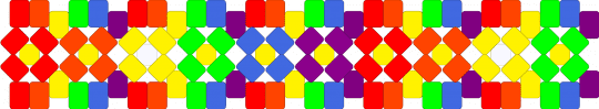 rainbow x-base cuff - red,yellow,kandi