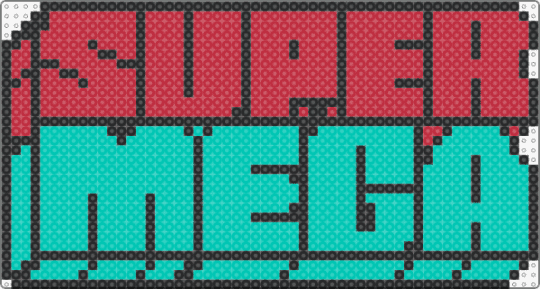 Supermega logo - red,teal,supermega,youtube,perler