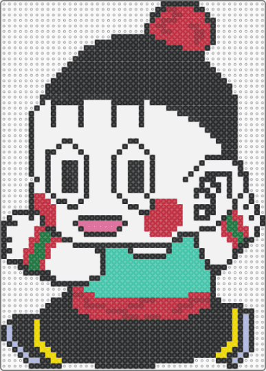 Chiaotzu - black, red, teal, white