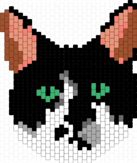 Tuxedo Cat V2 - black,white,red,orange