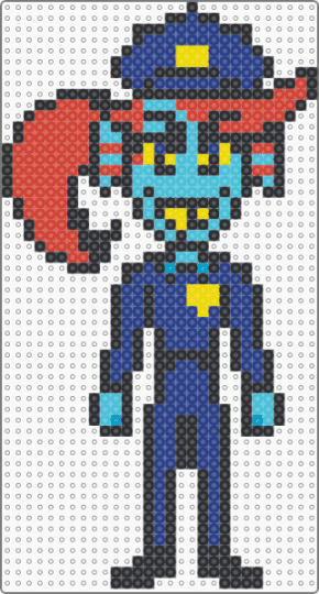 officer undyne deltarune - black,blue,red,undyne,deltarune