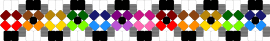 Rainbow x-base - gray,pink,red,green