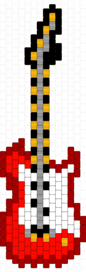 Guitar Charm 🎸🤘 - charm, guitar, guitar charm, guitarist, kandi, kandi charm, kandi guitar, red