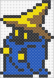 Black mage FF - black mage,final fantasy,wizard,character,video game,magic,blue,yellow