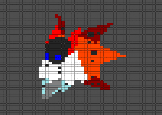 Volcarona rumble sprite panel - gray,red,white,black,blue eyes,moth,volcarona,pokemon,rumble