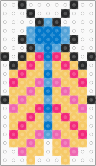 beetle - yellow,pink