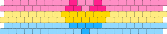 panromantic cuff (20x6) - pink,yellow,light blue,lgbtqia,romantic orientation