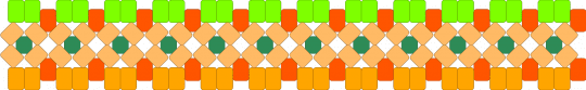 Coconut or Izopod xcuff - orange,green