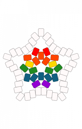 rainbow hand cuff version 2 star - blue, green, red, white