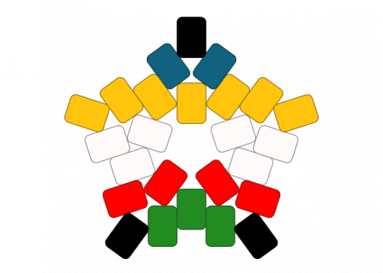 disability pride mini star - red, yellow