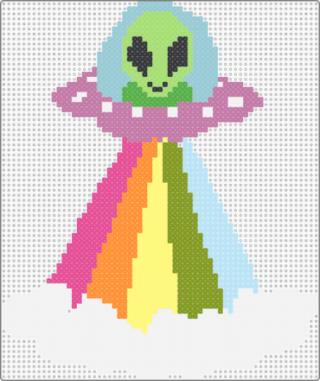 Rainbow alien - cotdaliens, light blue, pink