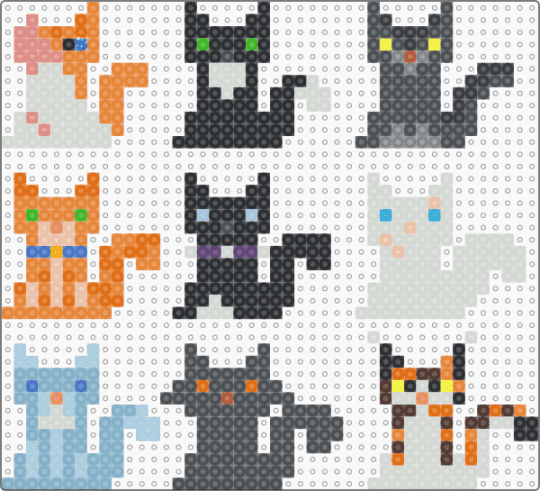 Edited warrior cat thing from (I forget their name plz tell me 😑 (sorry)) - light blue, orange, purple