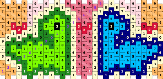 Dinos - orange,yellow,red,green