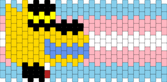 Trans Conductor Cuff (A Hat In Time) - light blue,yellow,pink,trans,ahit,a hat in time,conductor,ahit conductor,trans conductor,ahit conductor trans,trans cuff