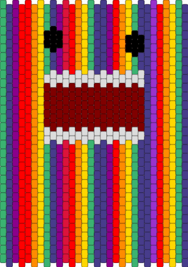 Rainbow bag (Domo) - green,purple,red,domo,rainbow,domo kandi,rainbow kandi,pride,pride domo,pride kandi