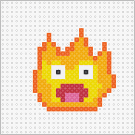 Calcifer - calcifer,howls moving castle,ghibli,character,movie,anime,flame,fire,face,orange,yellow