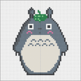 Totoro - my neighbor totoro,ghibli,anime,movie,character,leaf,gray