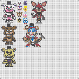 FNAF and Friends (WIP) - fnaf,five nights at freddys,characters,horror,spooky,scary,video game,brown,white