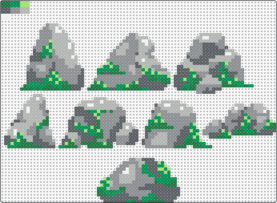 Mossy Rocks - gray, moss, rocks