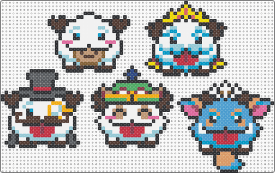 Poro Party - brown, light blue, orange, red