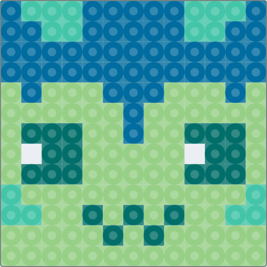 Squirm dw dandy’s world Roblox square pfp perler beads fuse pixie craft - blue,teal