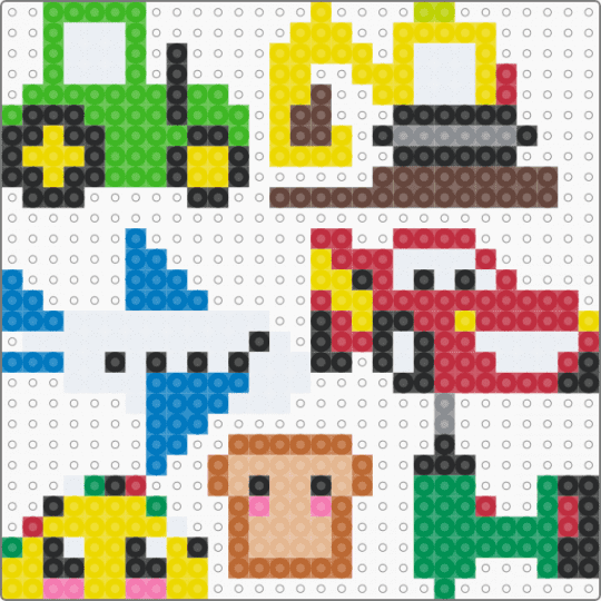 tractor, car, plane, screwdriver, taco, bread - green,yellow,red,blue