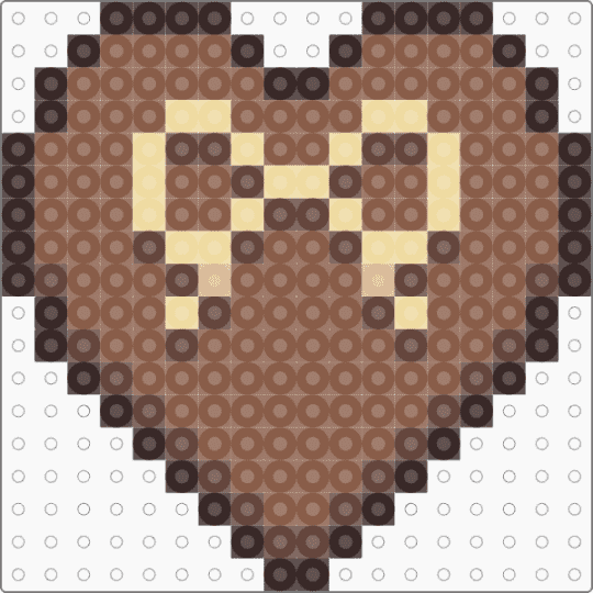 chocolate ribbon heart - brown,tan