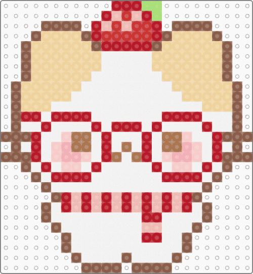 strawberry cat - tan,red,beige