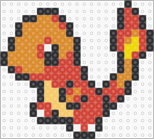 0004_ヒトカゲ_ボックス - orange, pokemon, red