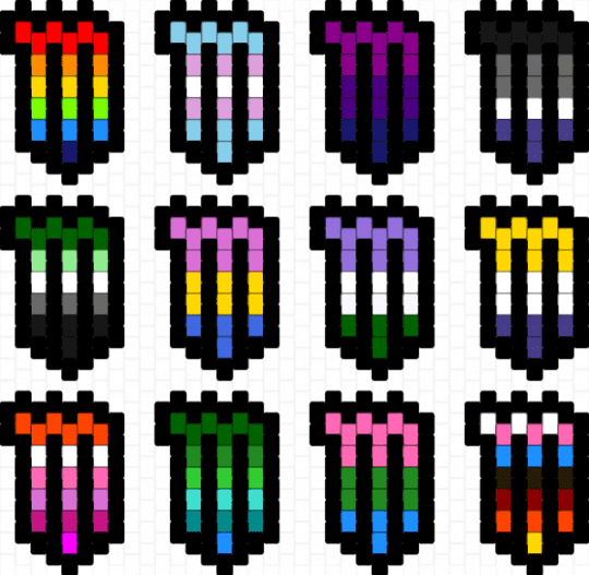 Pride Monster charms!! - black,yellow,light blue,purple,colorful