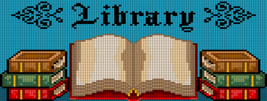 Library Doorway banner - banner, beaded curtain, beige, books, large, library, light blue, reading, red, tan