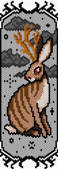Jackalope Tapestry - beige, character, creature, cryptids, gothic, halloween, large, spooky