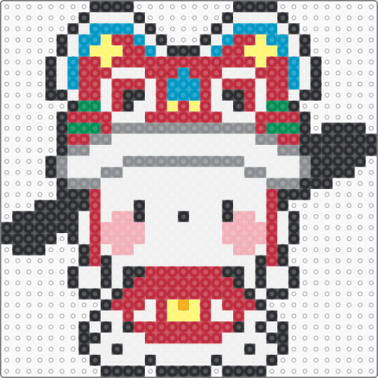 pochacco lion dance costume - white,gray,red,pochacco,sanrio,cute