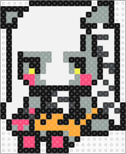 Meowlody - Monster High - white,gray,perler,monster high,meowlody,werecat,twin