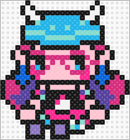 Kjersti Trollson - Monster High - kjersti, kjertsi trollson, light blue, monster high, perler, pink, troll